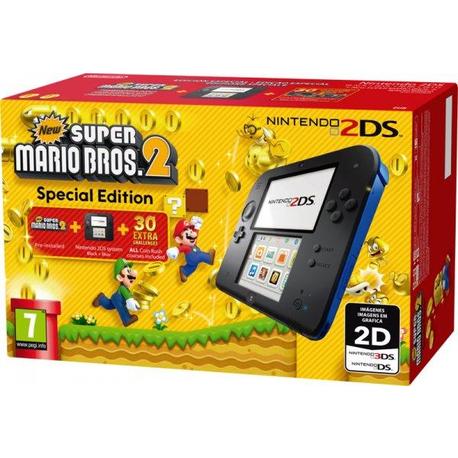 CONSOLA NINTENDO 2DS AZUL + NEW SUPER MARIO BROS 2